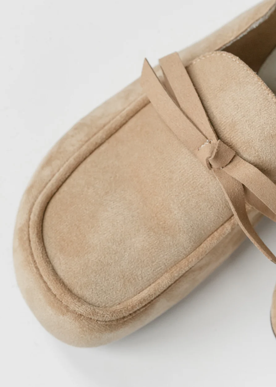 Almond Tie Mule Loafer Shoes