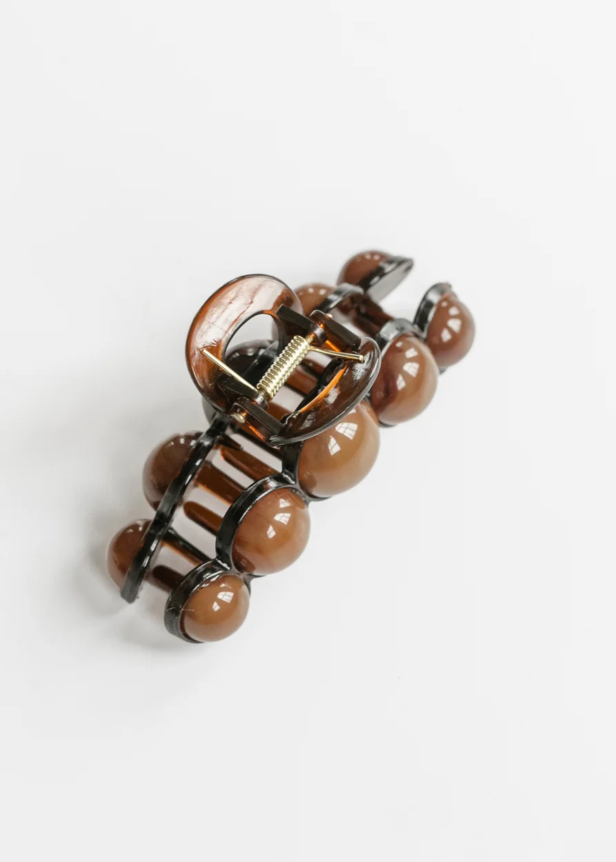 Bubble Detail Walnut Claw Hair Clip Accessory