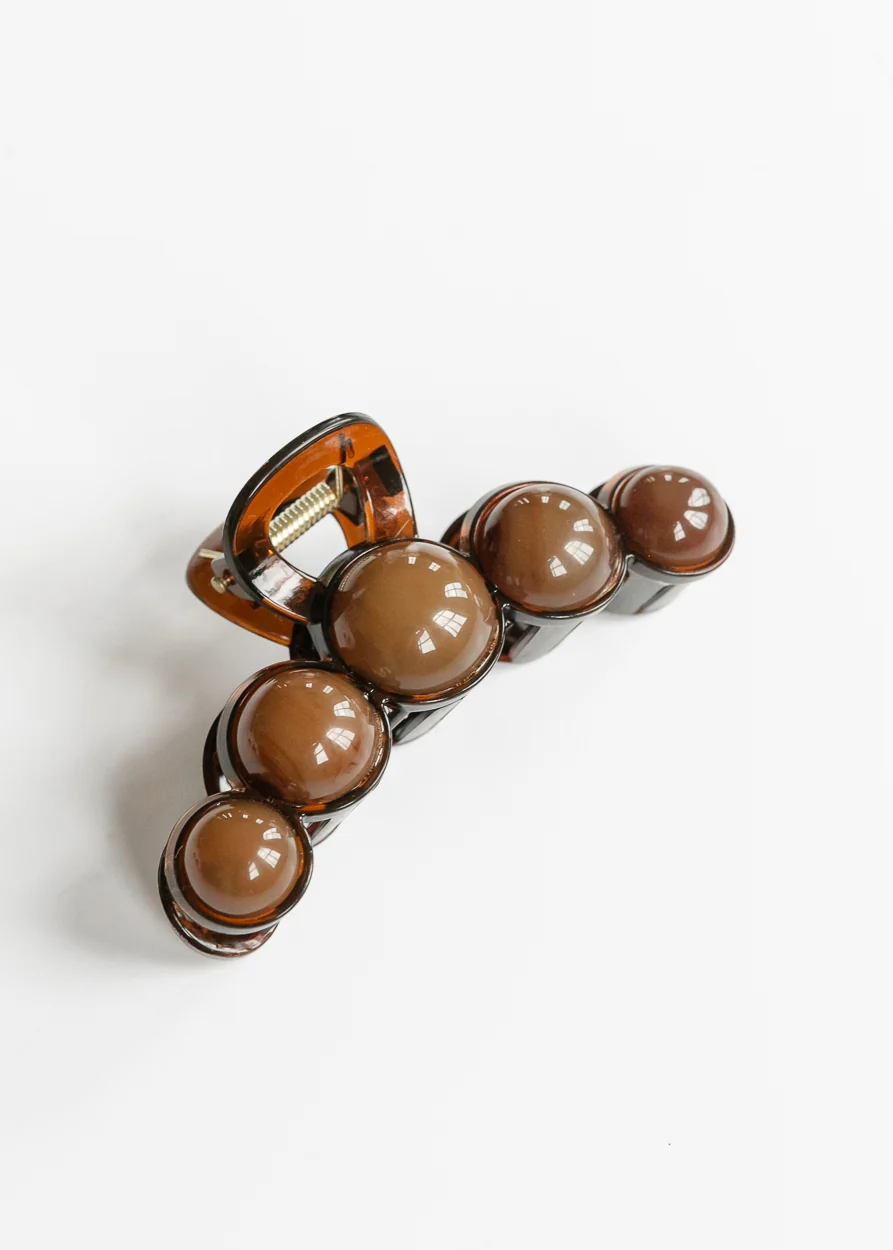 Bubble Detail Walnut Claw Hair Clip Accessory