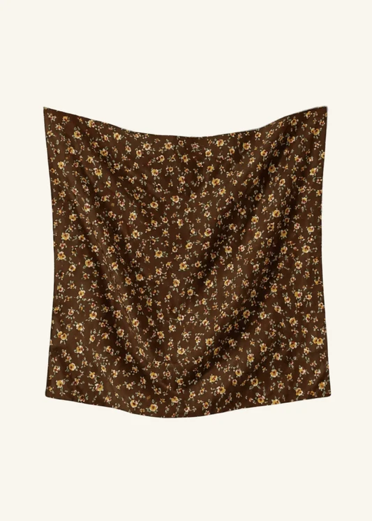 Floral Print Coffee Brown Bandana Accessory