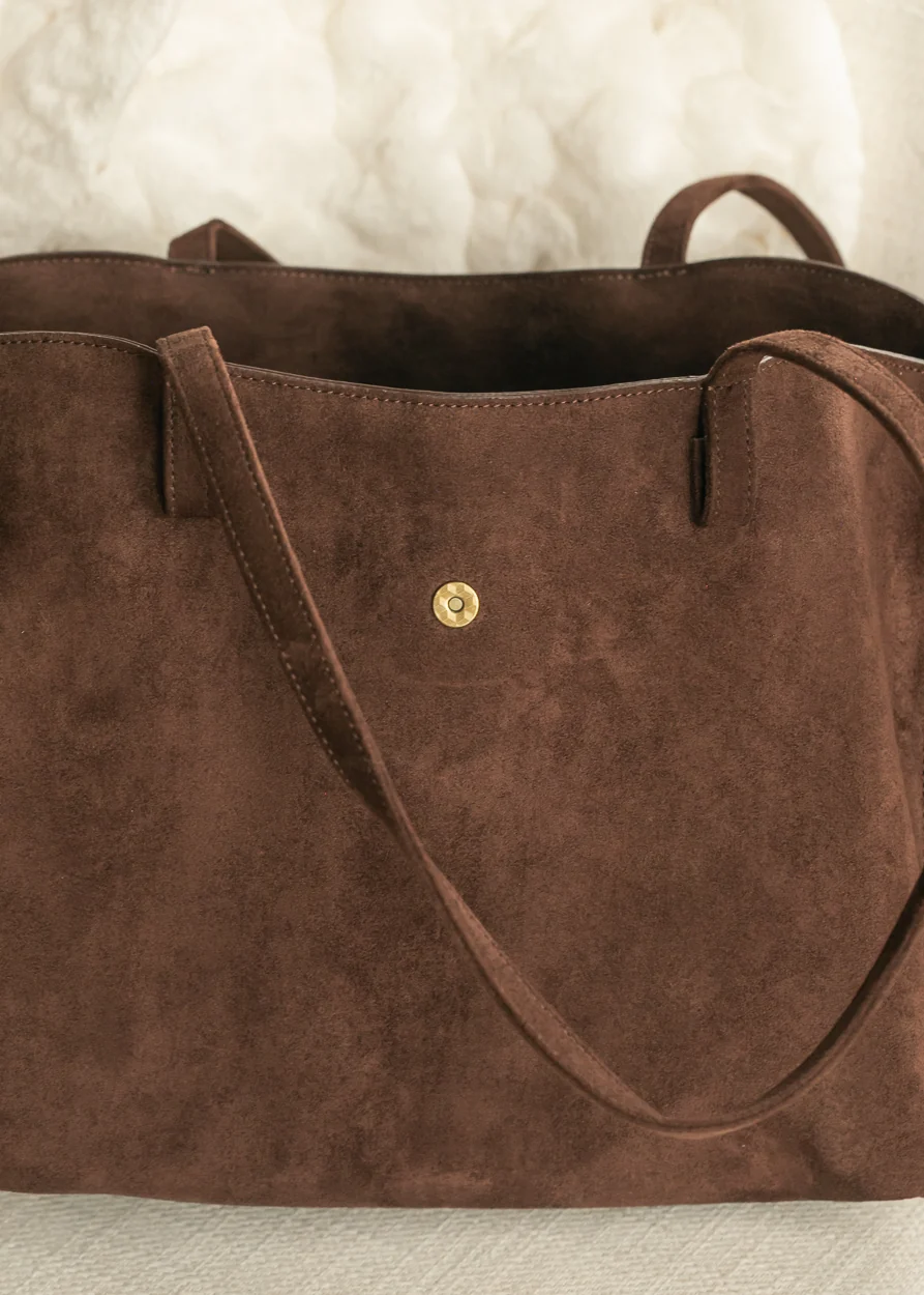 Harper Lock Detail Suede Tote Bag Accessory